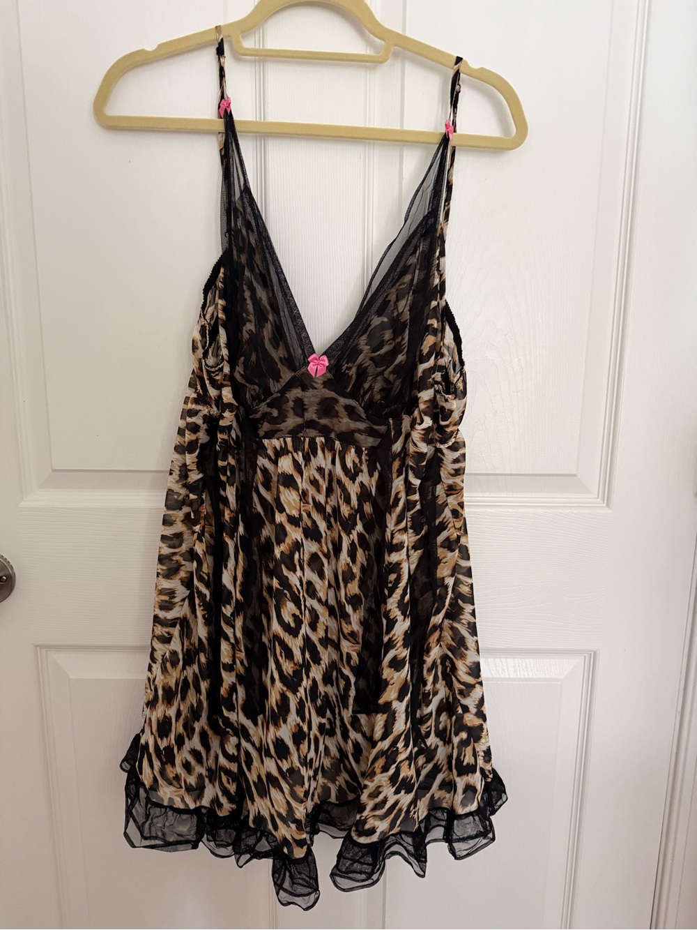 Vintage Y2K Betsey Johnson Intimates Babydoll Chemise Nightie Leopard size 1X